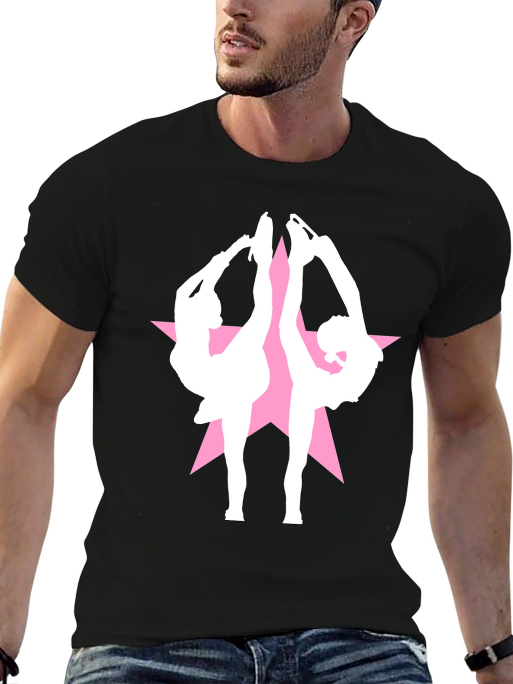 Figure Skating Star Black T-Shirt