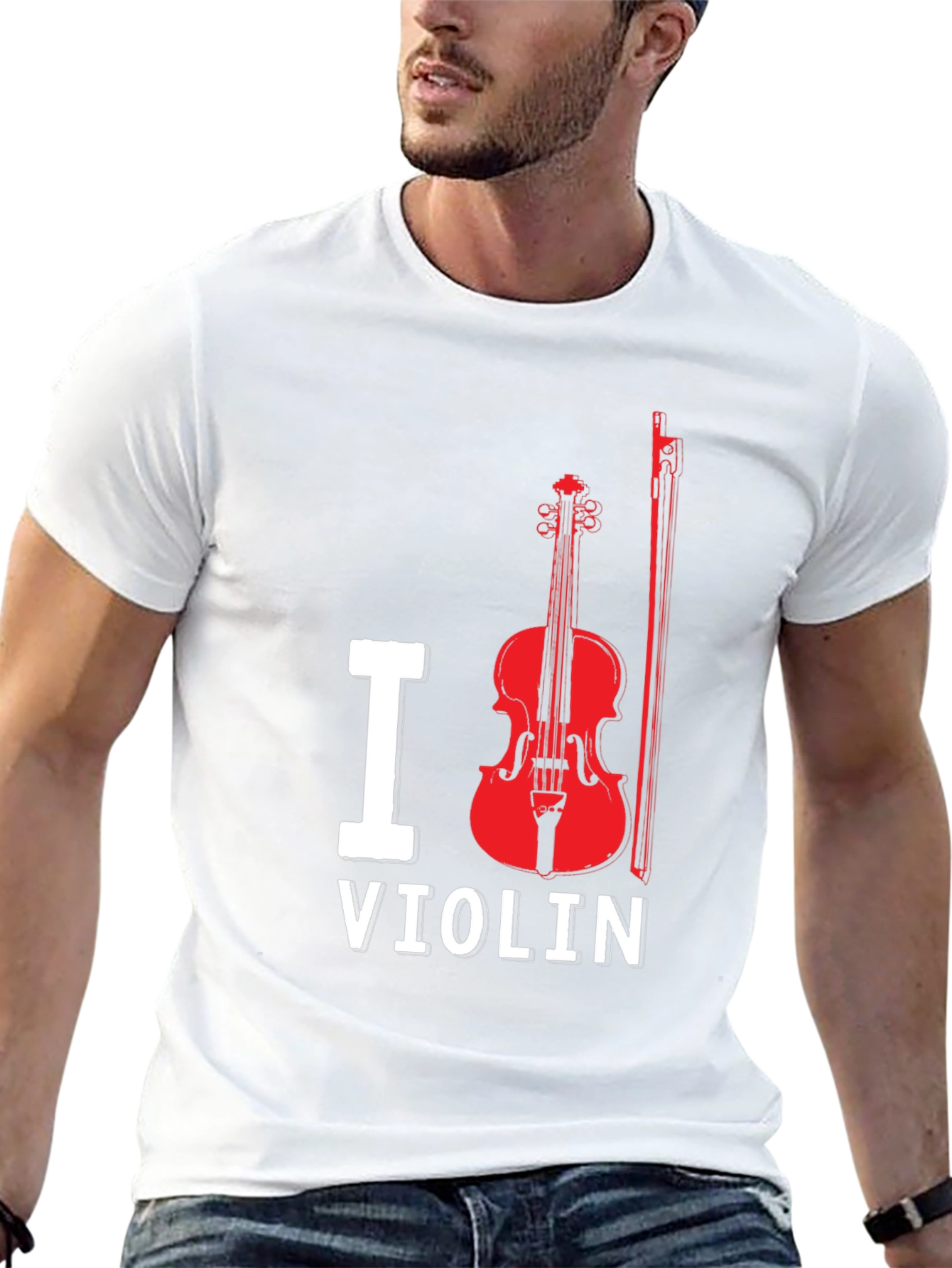 I Love Violin Black T-Shirt