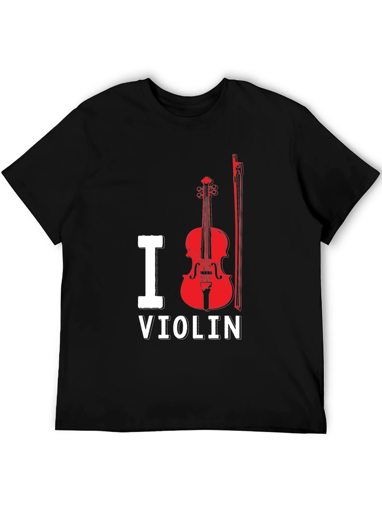 I Love Violin Black T-Shirt