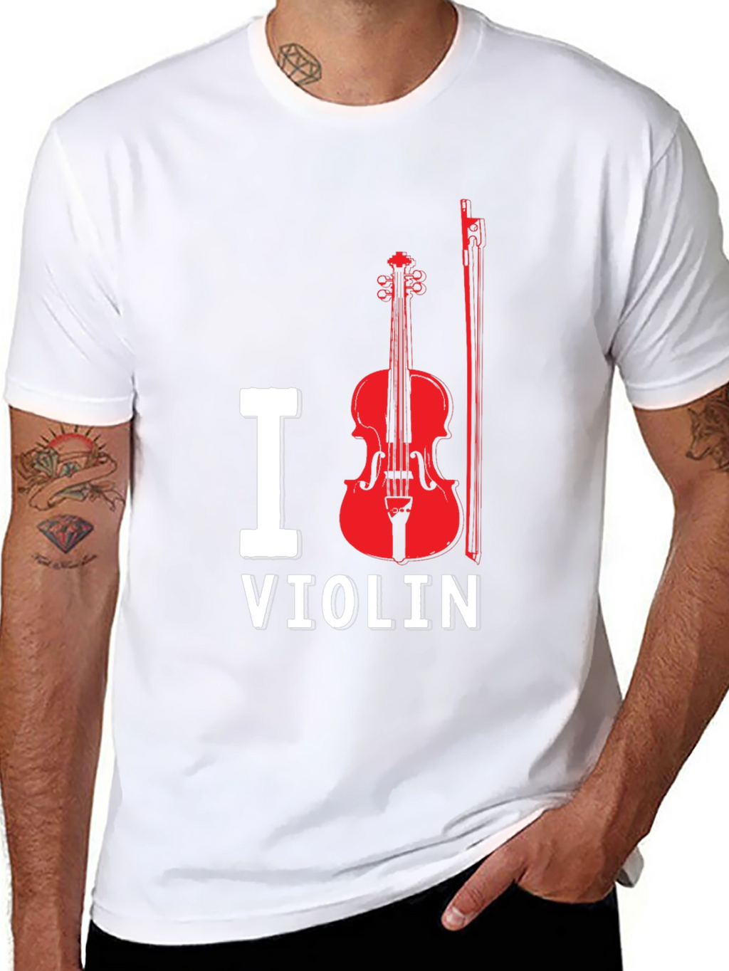 I Love Violin Black T-Shirt