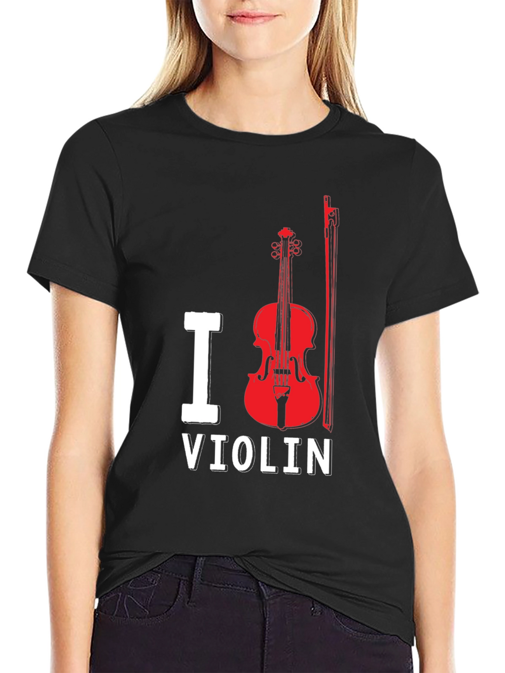 I Love Violin Black T-Shirt