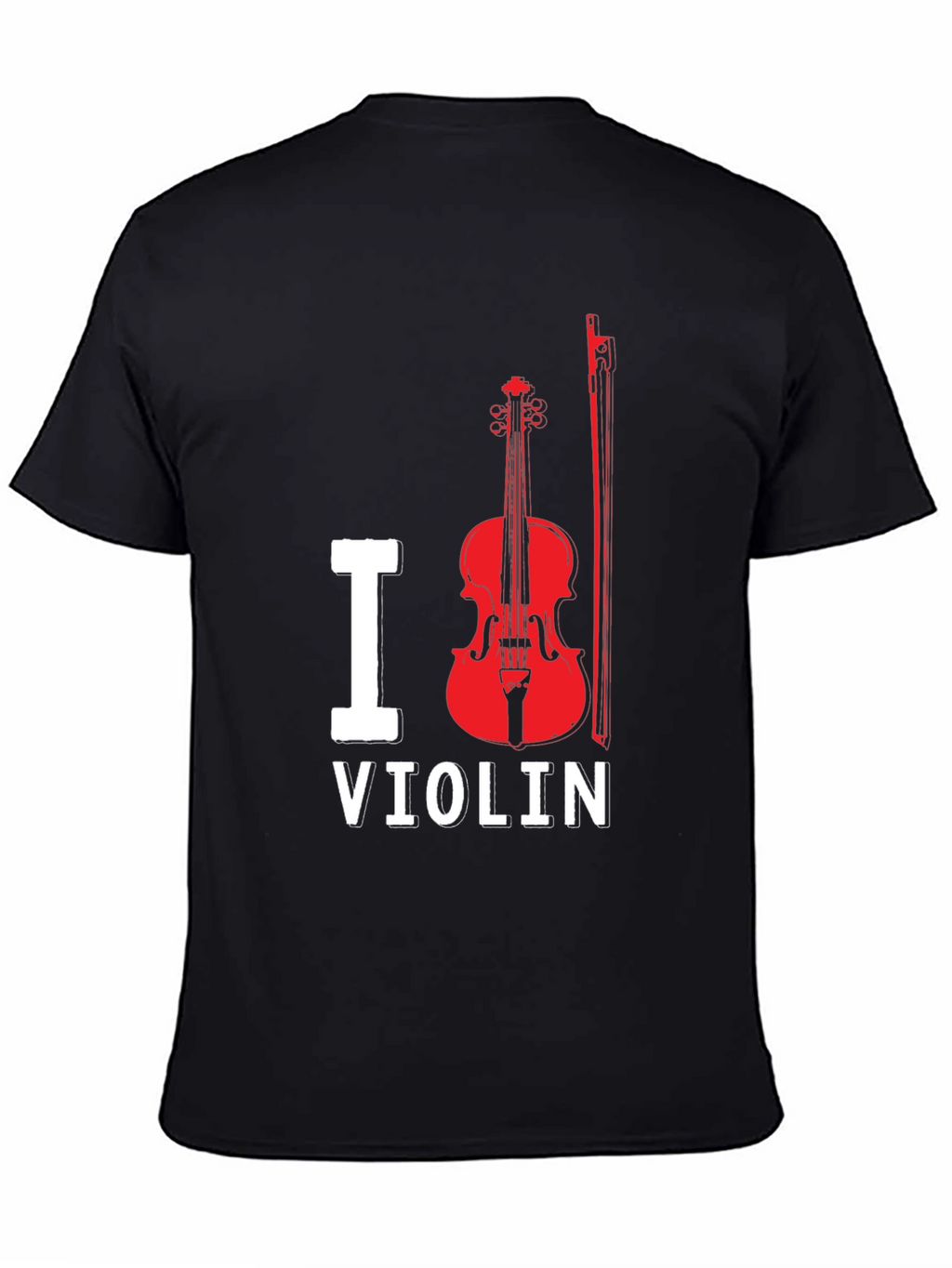 I Love Violin Black T-Shirt