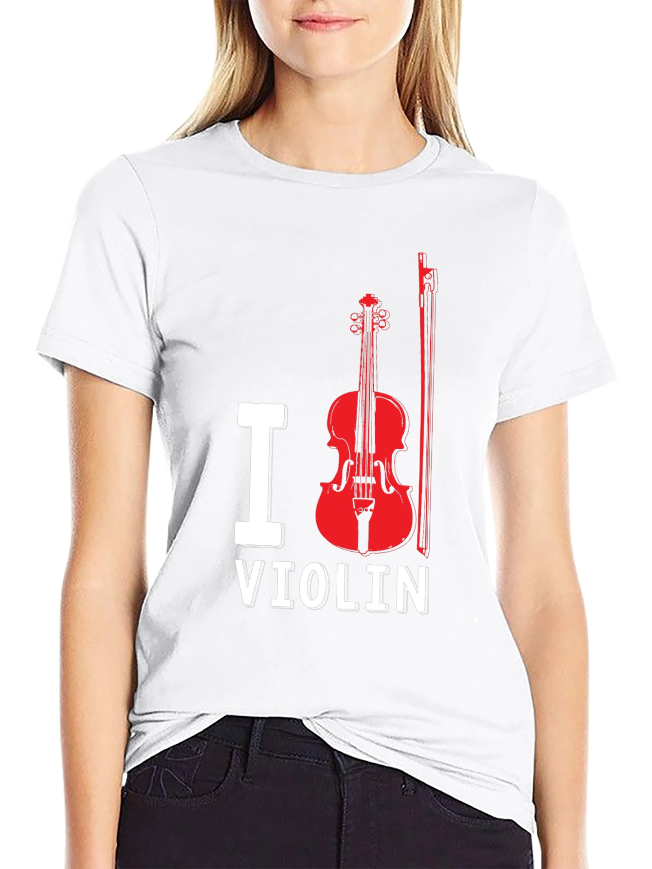 I Love Violin Black T-Shirt