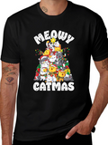 Meowy Catmas T-Shirt: Festive Cat Christmas Tree Design