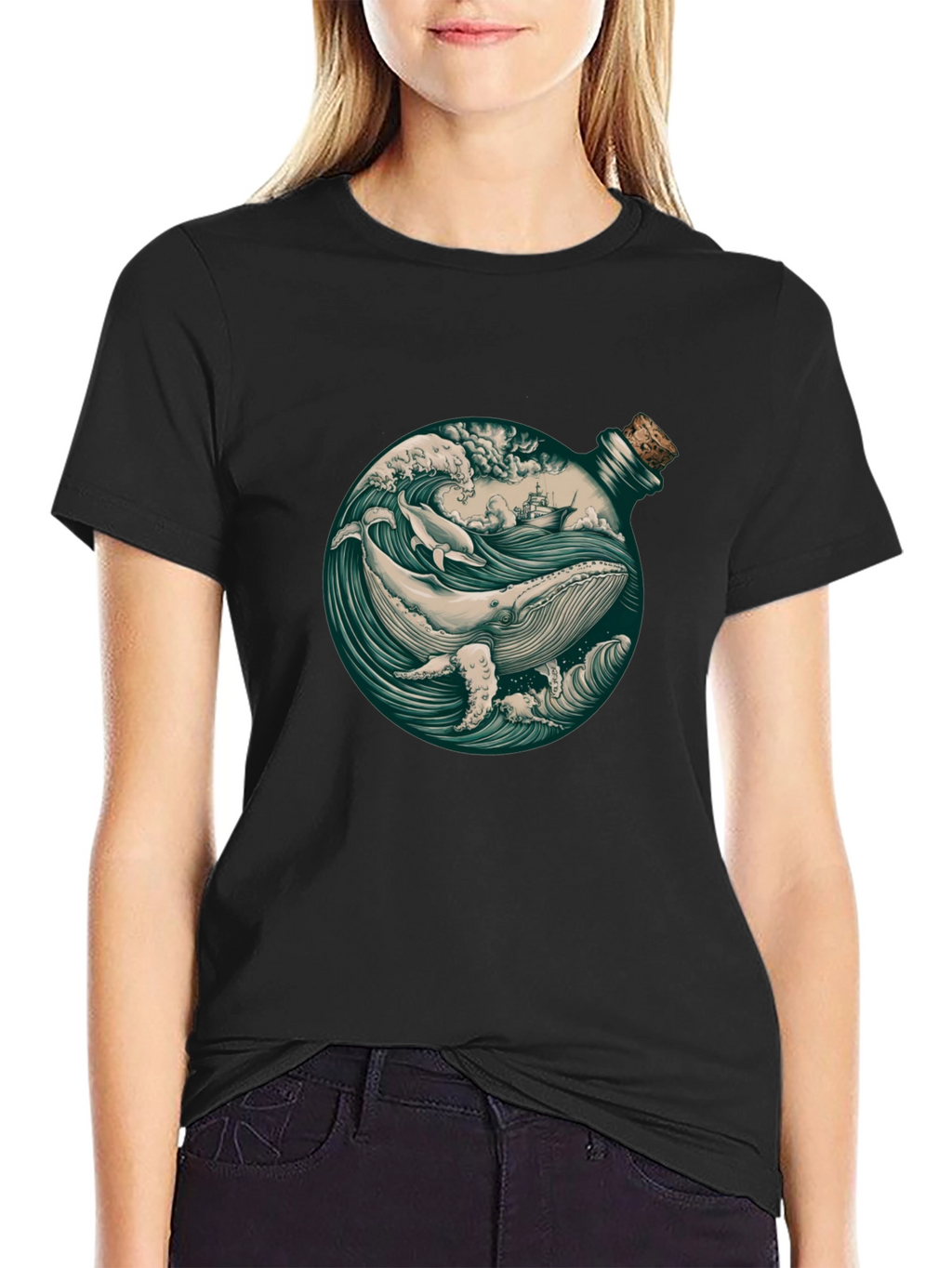 Whale in a Bottle Graphic T-Shirt