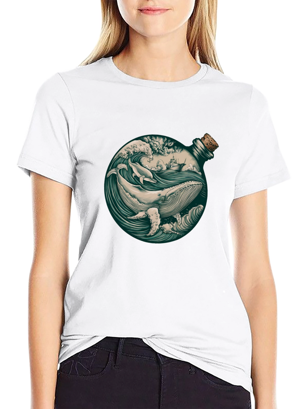 Whale in a Bottle Graphic T-Shirt