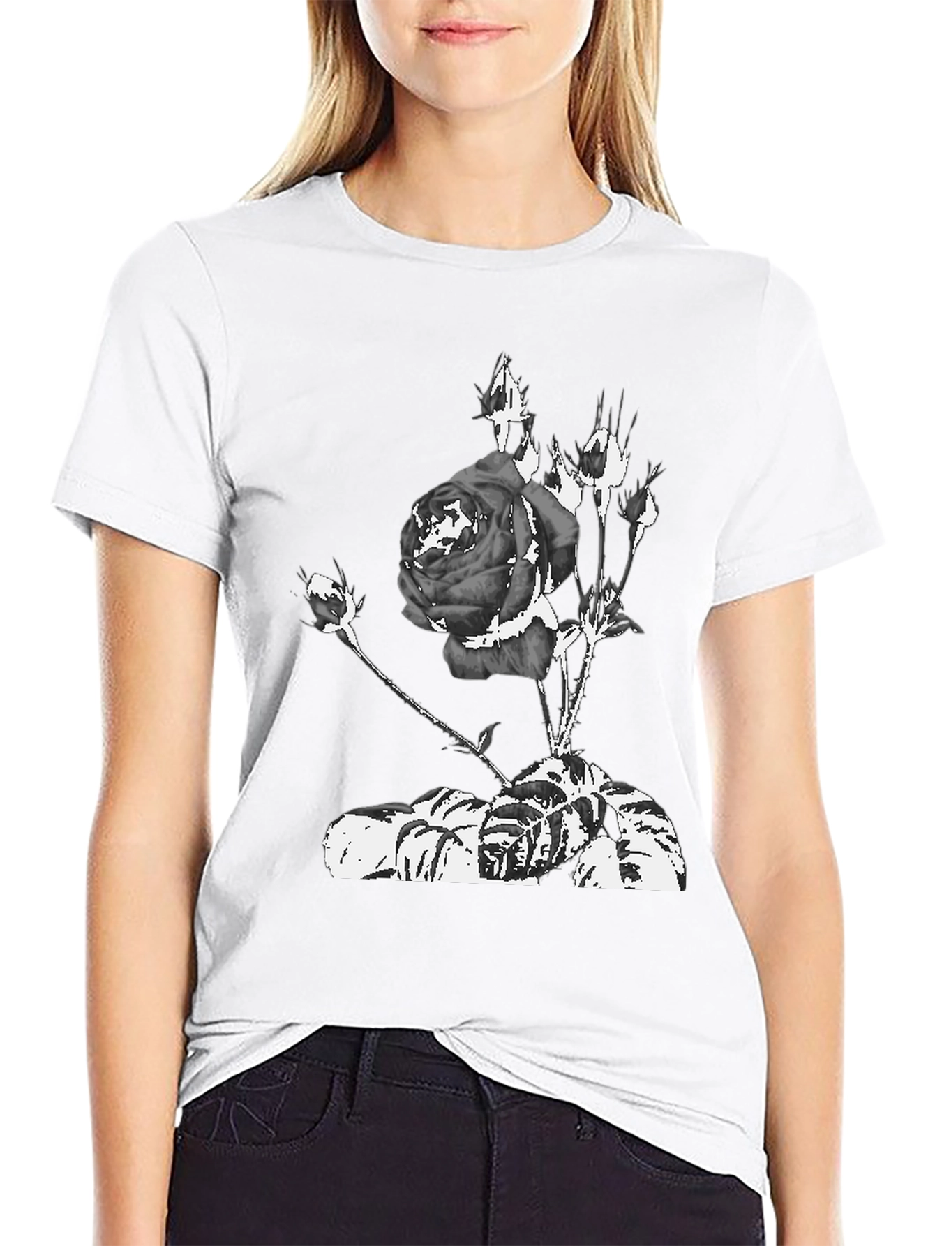 Black Rose Graphic Tee - Stylish Streetwear