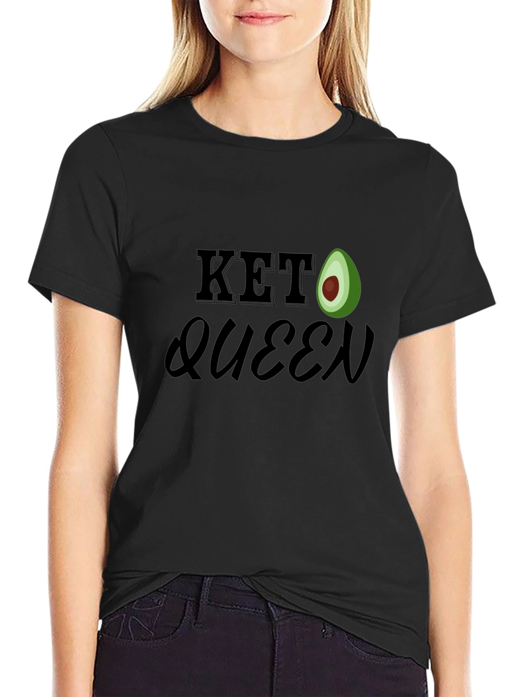 Keto Queen Avocado T-Shirt - Black