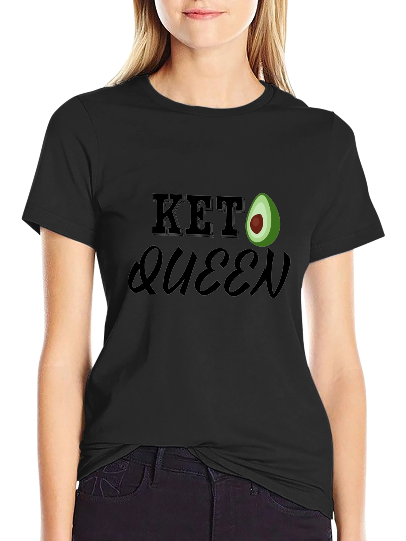 Keto Queen Avocado T-Shirt - Black