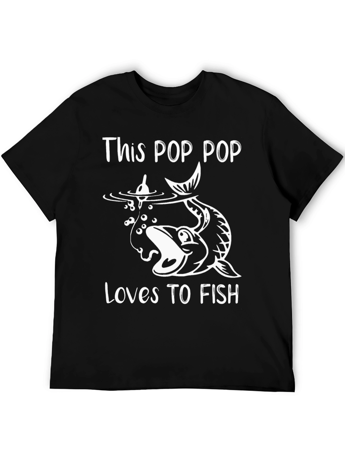 This Pop Pop Loves to Fish Graphic T-Shirt