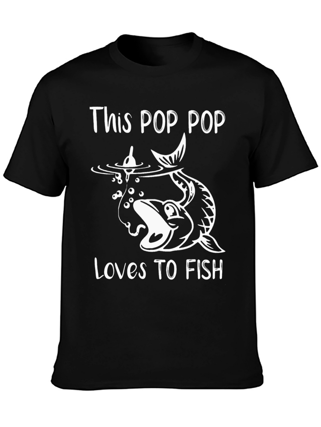 This Pop Pop Loves to Fish Graphic T-Shirt