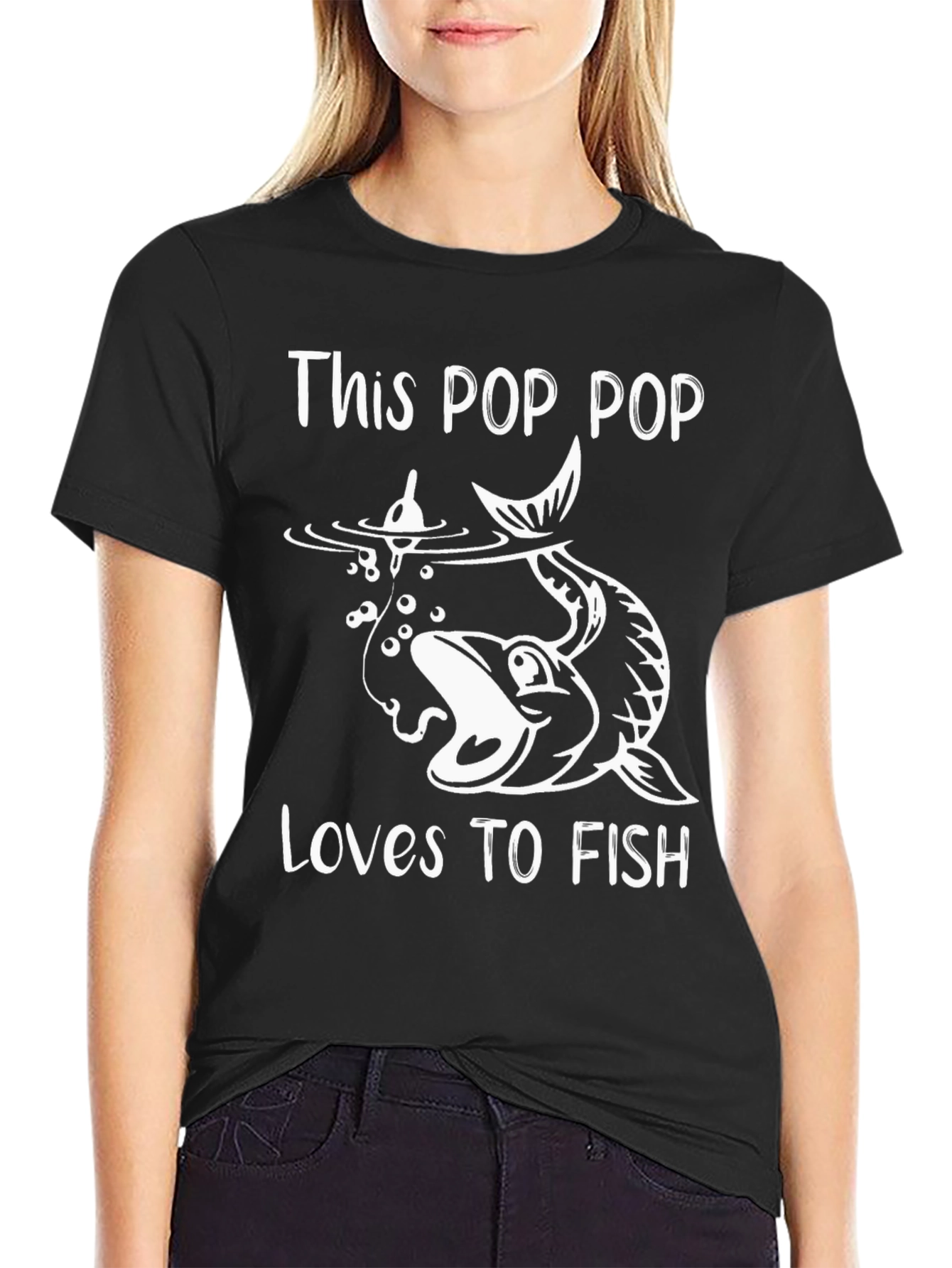 This Pop Pop Loves to Fish Graphic T-Shirt