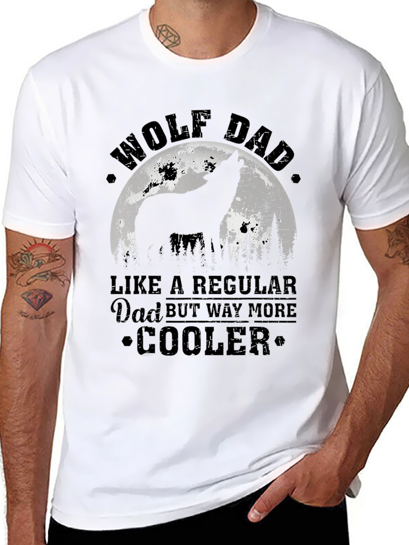 Wolf Dad T-Shirt - Cool Fathers Day Gift