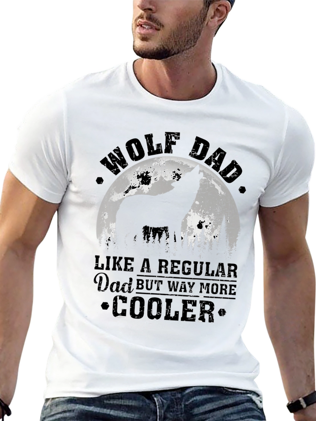 Wolf Dad T-Shirt - Cool Fathers Day Gift