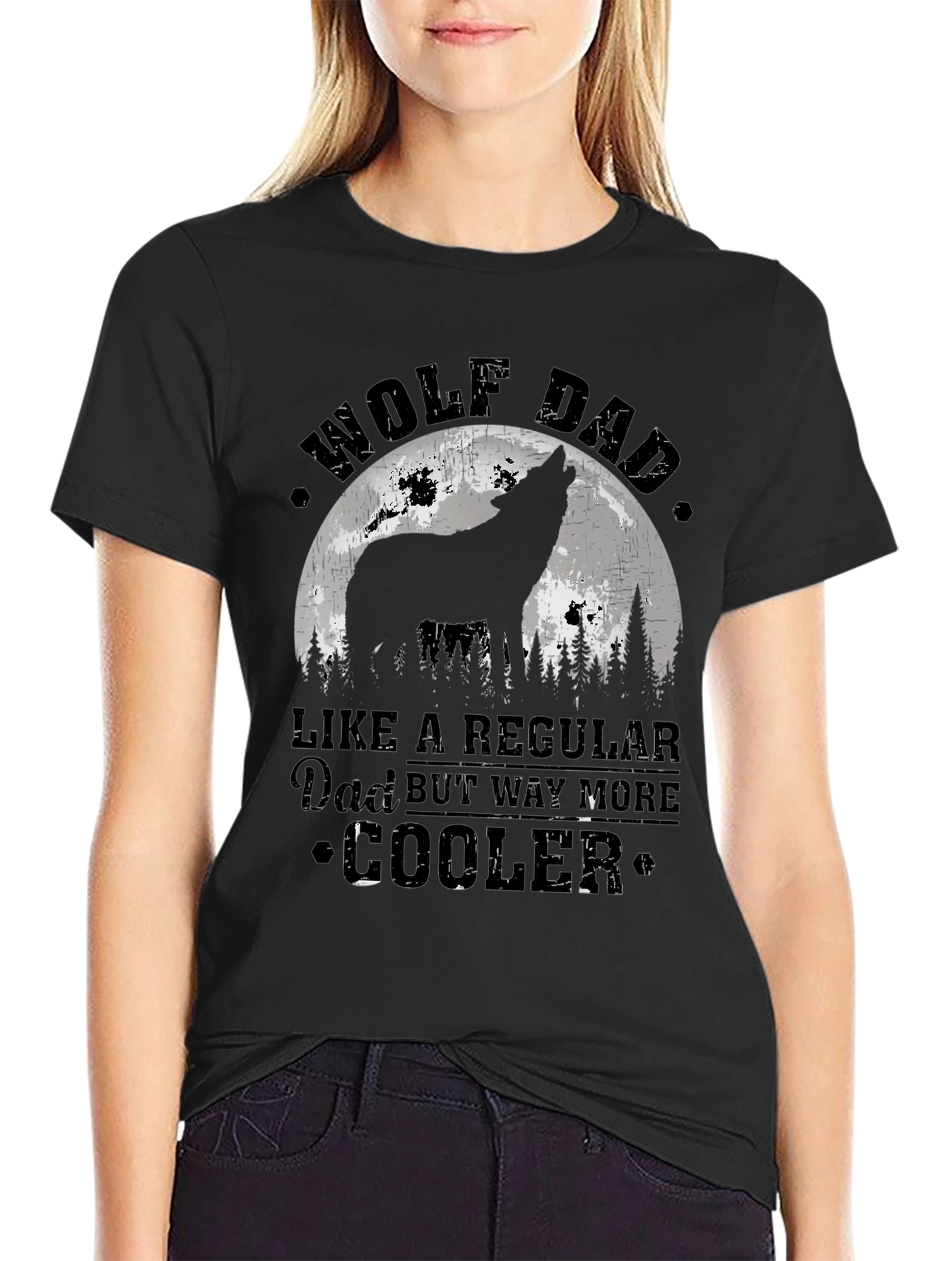 Wolf Dad T-Shirt - Cool Fathers Day Gift