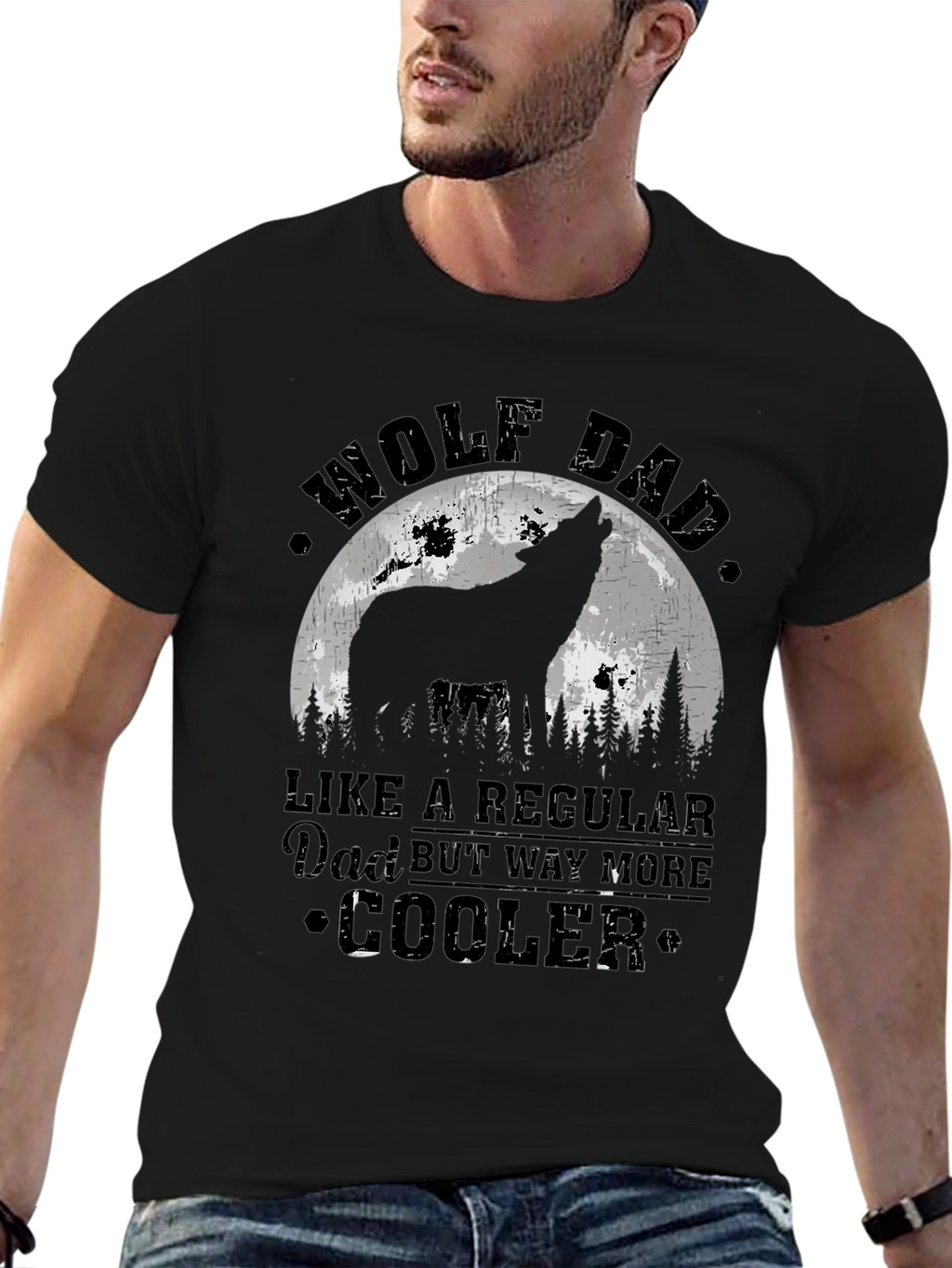 Wolf Dad T-Shirt - Cool Fathers Day Gift
