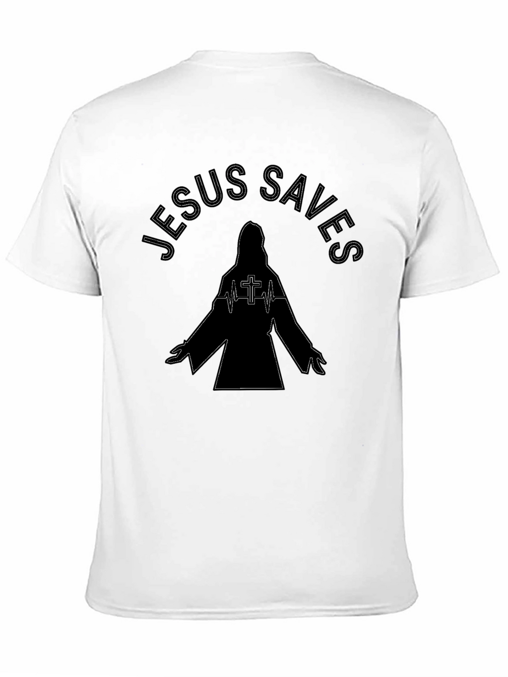 Jesus Saves Graphic Tee - Black Religious T-Shirt