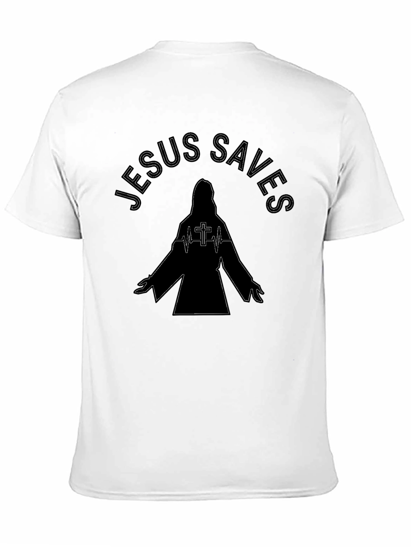 Jesus Saves Graphic Tee - Black Religious T-Shirt
