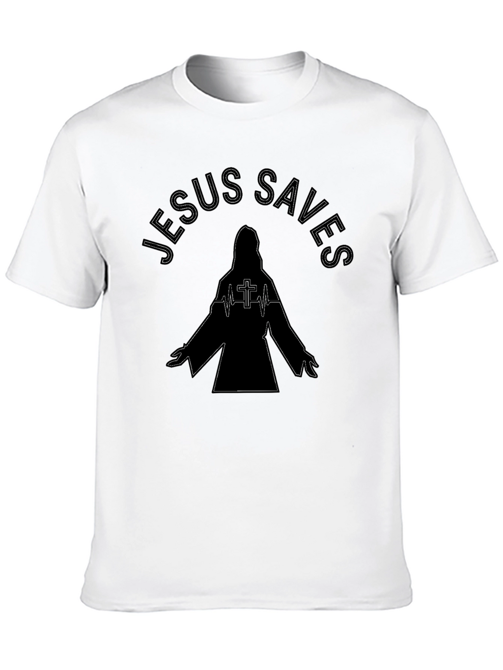 Jesus Saves Graphic Tee - Black Religious T-Shirt