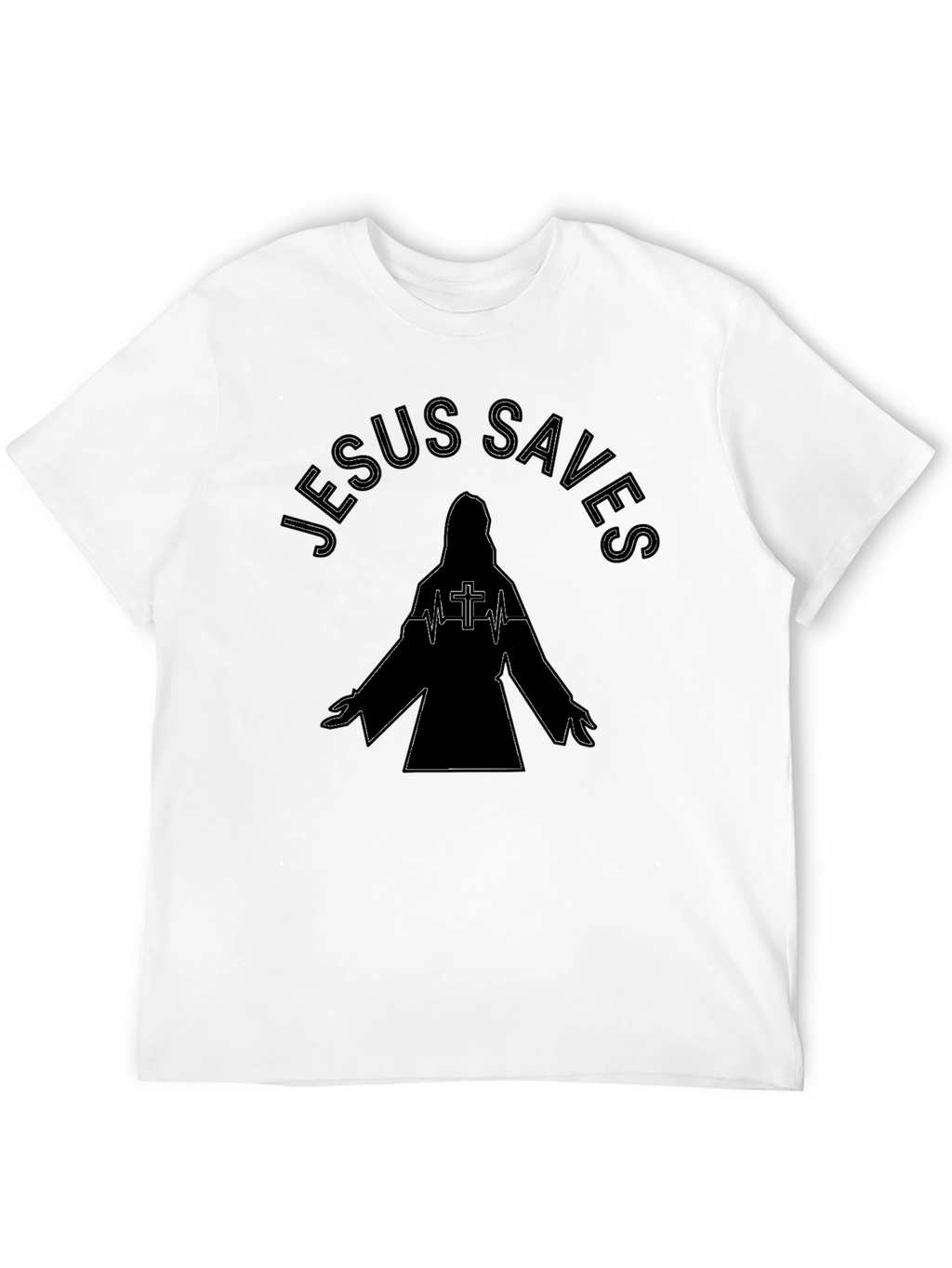 Jesus Saves Graphic Tee - Black Religious T-Shirt