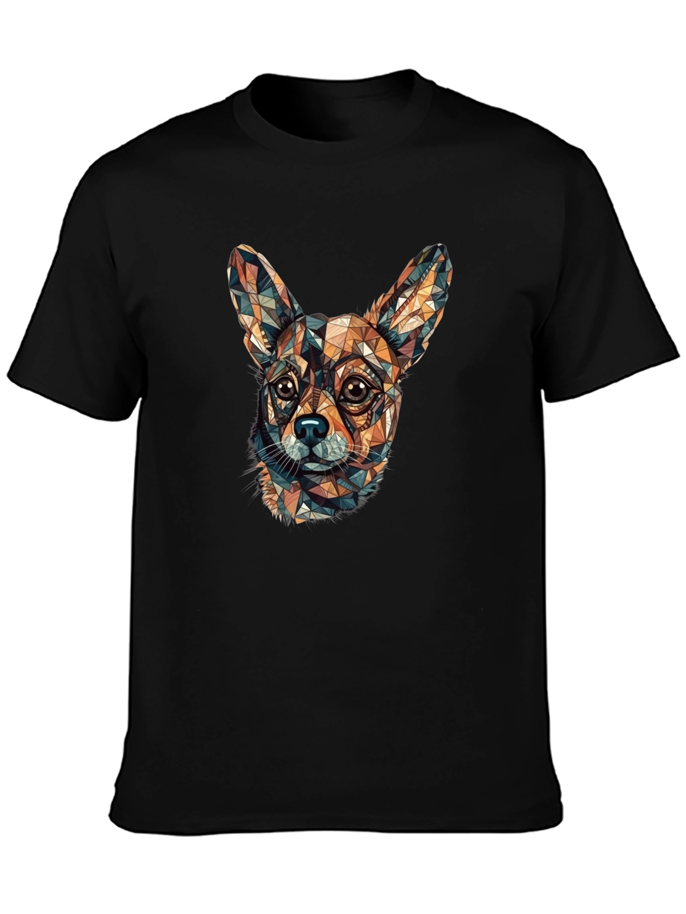 Geometric Chihuahua Head Graphic T-Shirt