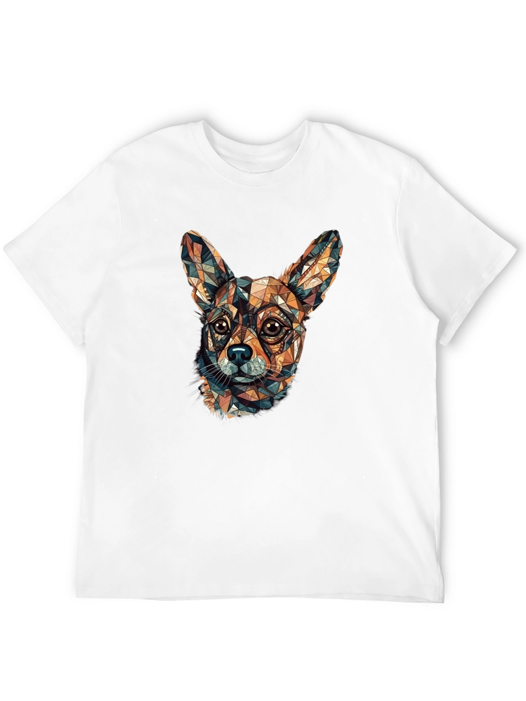Geometric Chihuahua Head Graphic T-Shirt