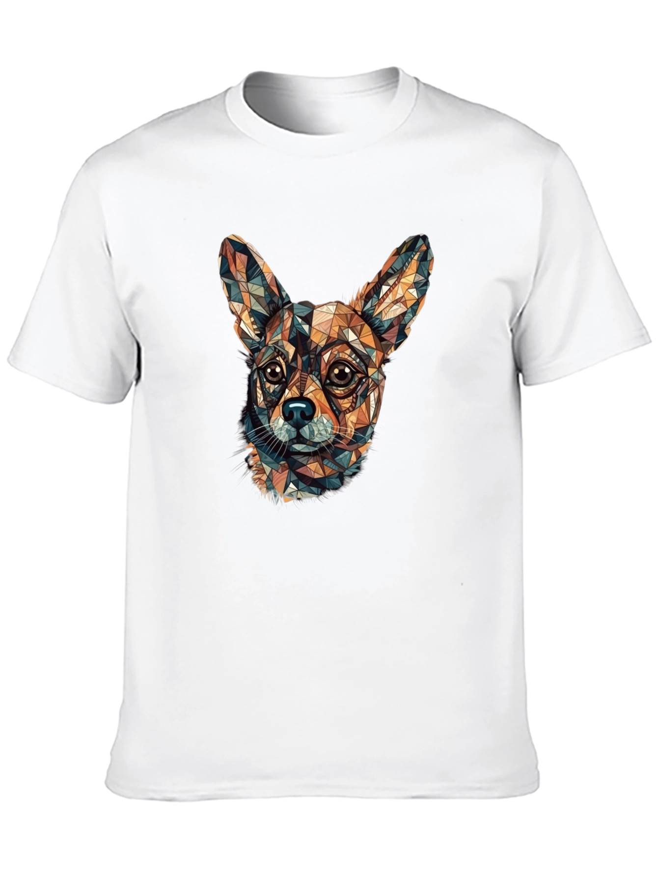 Geometric Chihuahua Head Graphic T-Shirt