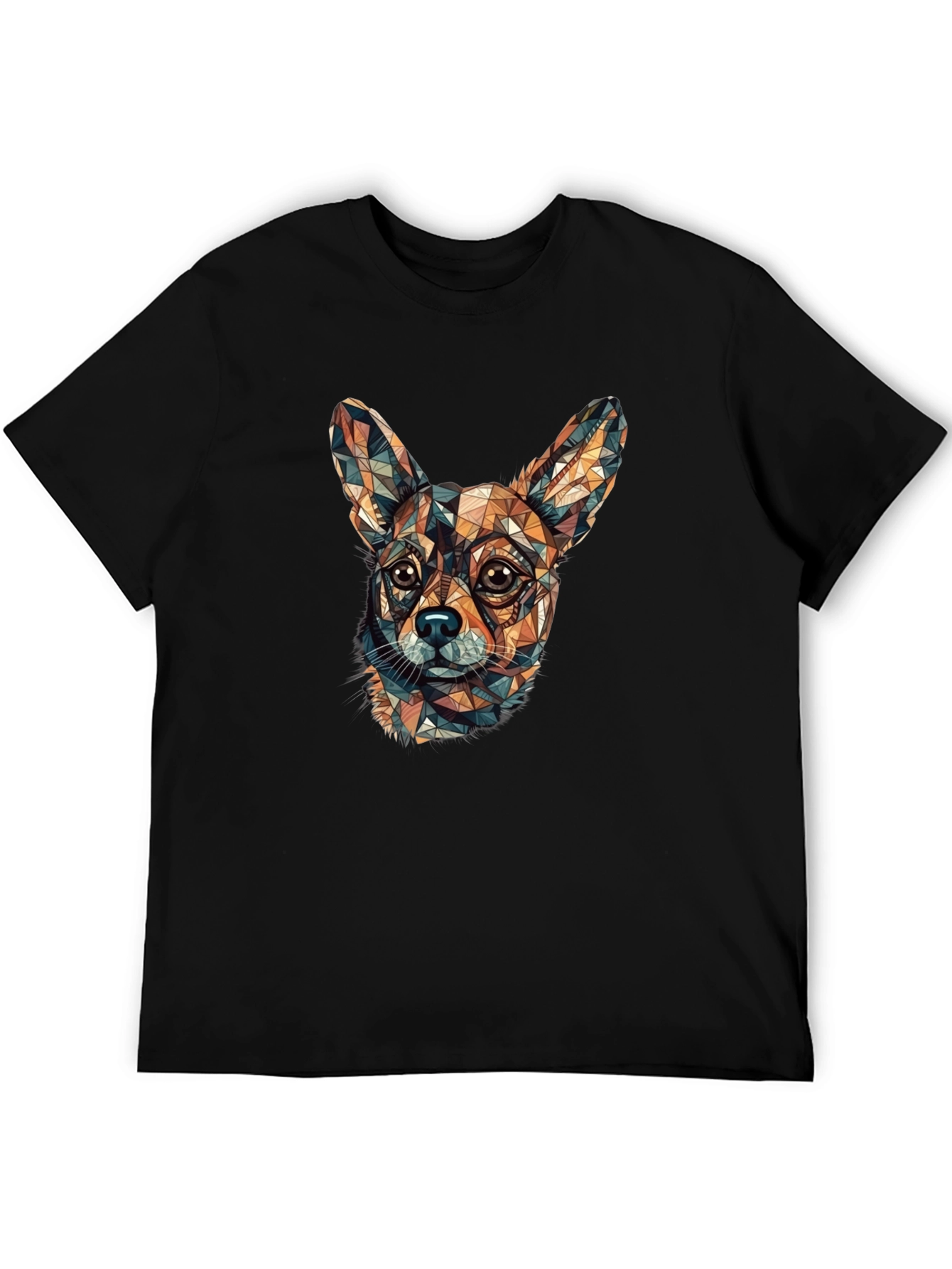 Geometric Chihuahua Head Graphic T-Shirt