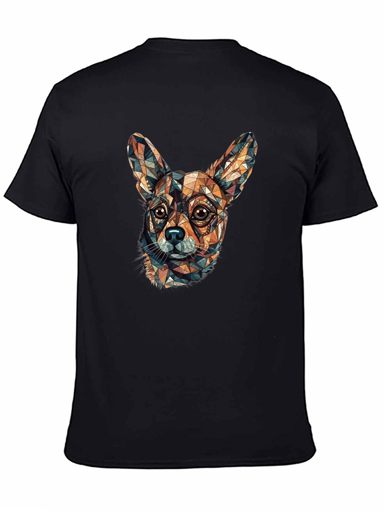 Geometric Chihuahua Head Graphic T-Shirt