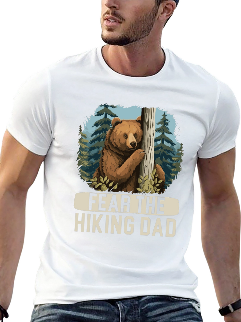 Fear the Hiking Dad Bear Graphic Tee