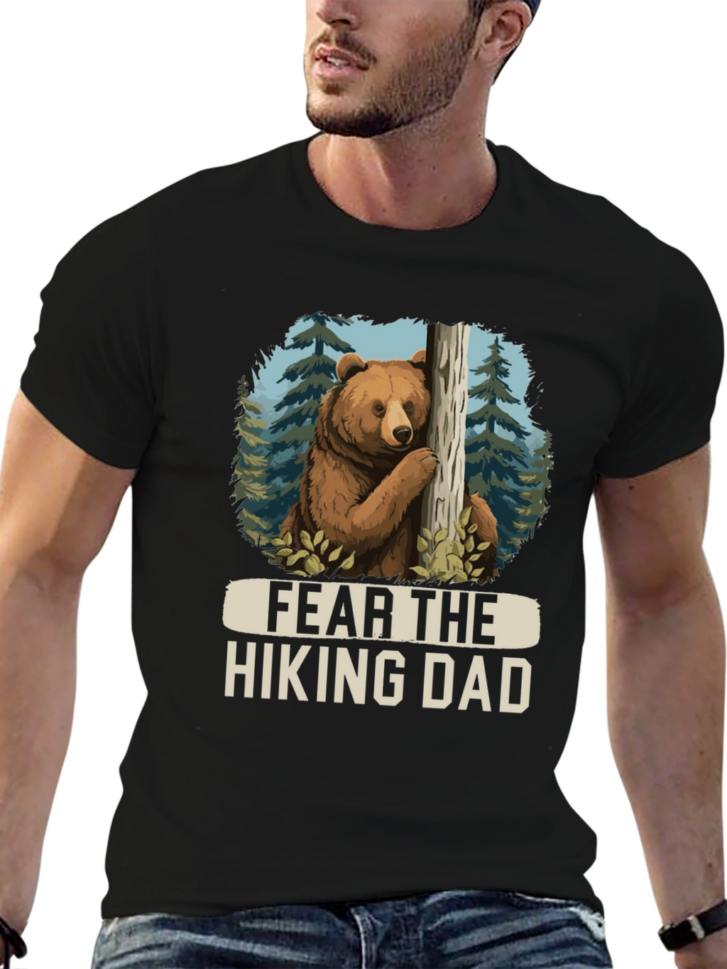Fear the Hiking Dad Bear Graphic Tee