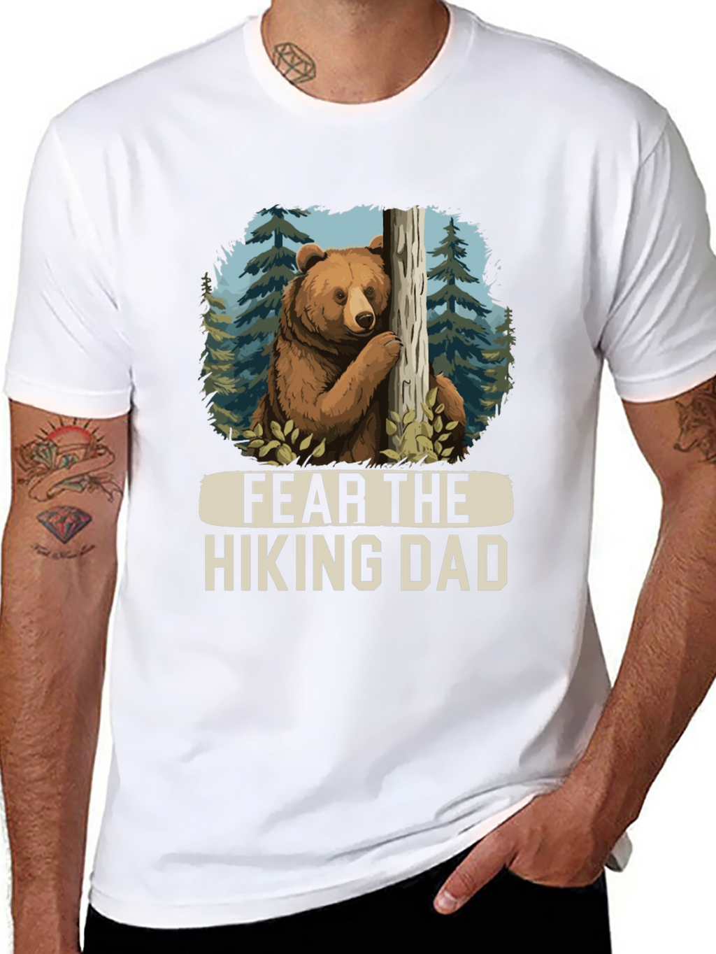 Fear the Hiking Dad Bear Graphic Tee
