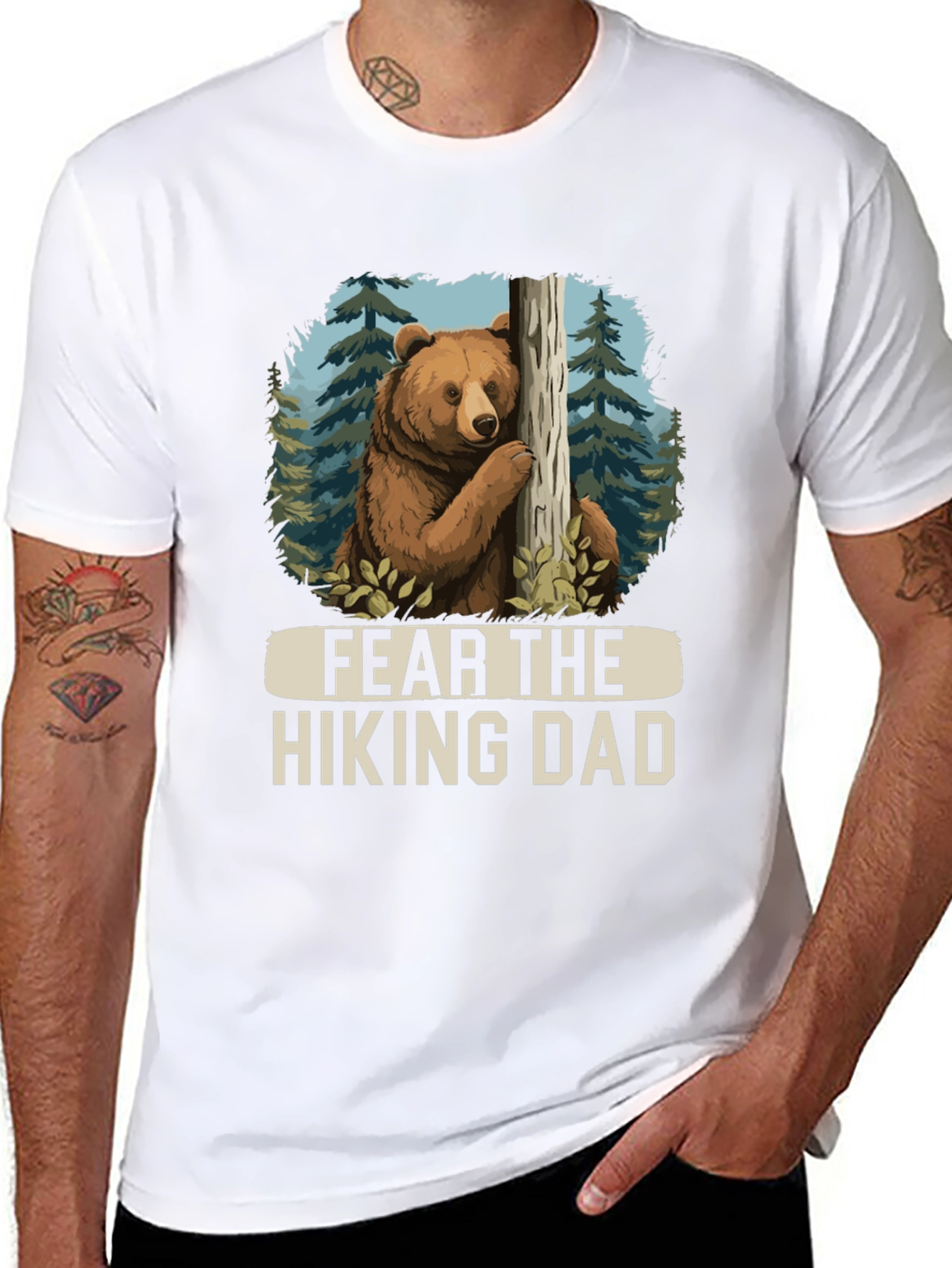 Fear the Hiking Dad Bear Graphic Tee