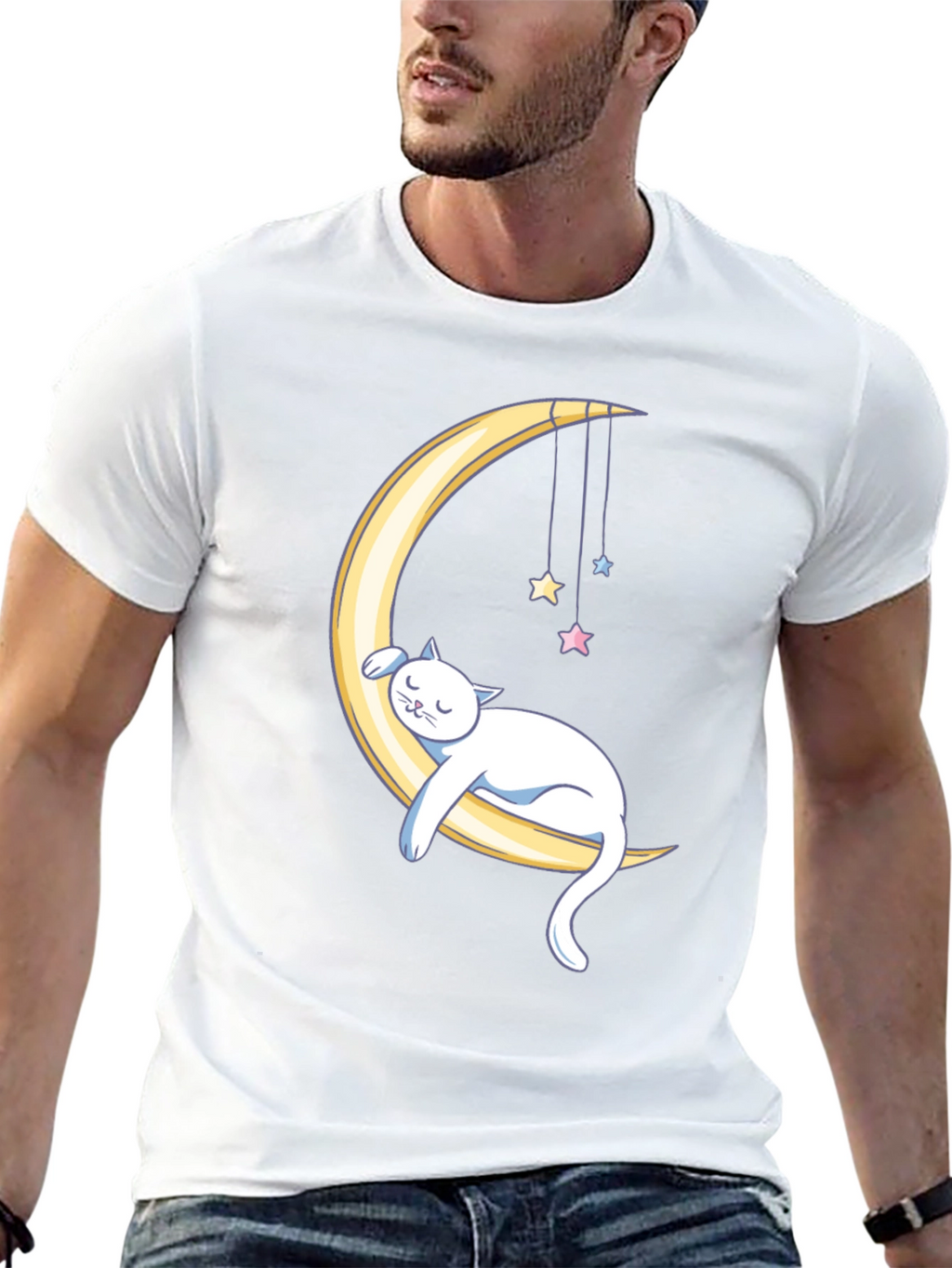Cat Nap on the Moon Graphic Tee