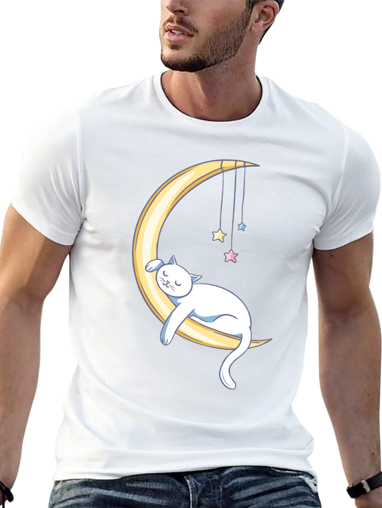 Cat Nap on the Moon Graphic Tee