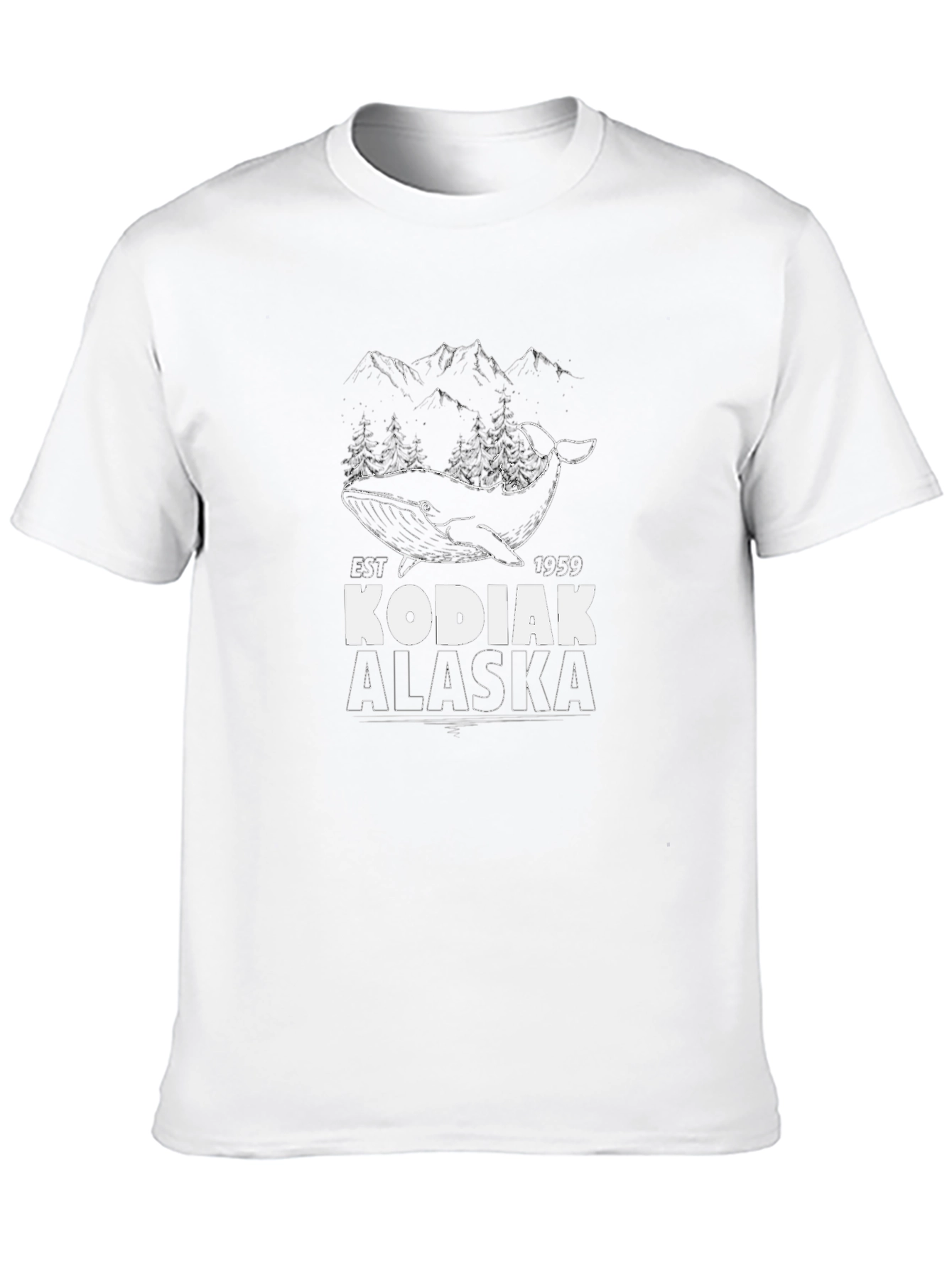Kodiak Alaska Whale Graphic T-Shirt