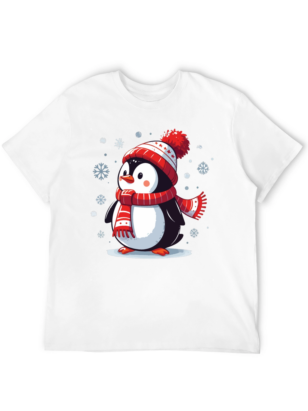 Winter Penguin Graphic Tee - Holiday Apparel
