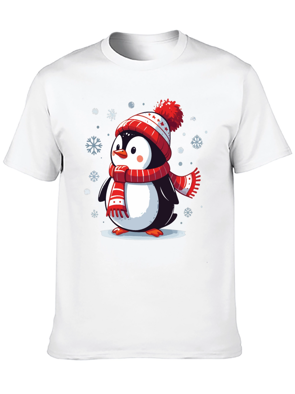 Winter Penguin Graphic Tee - Holiday Apparel