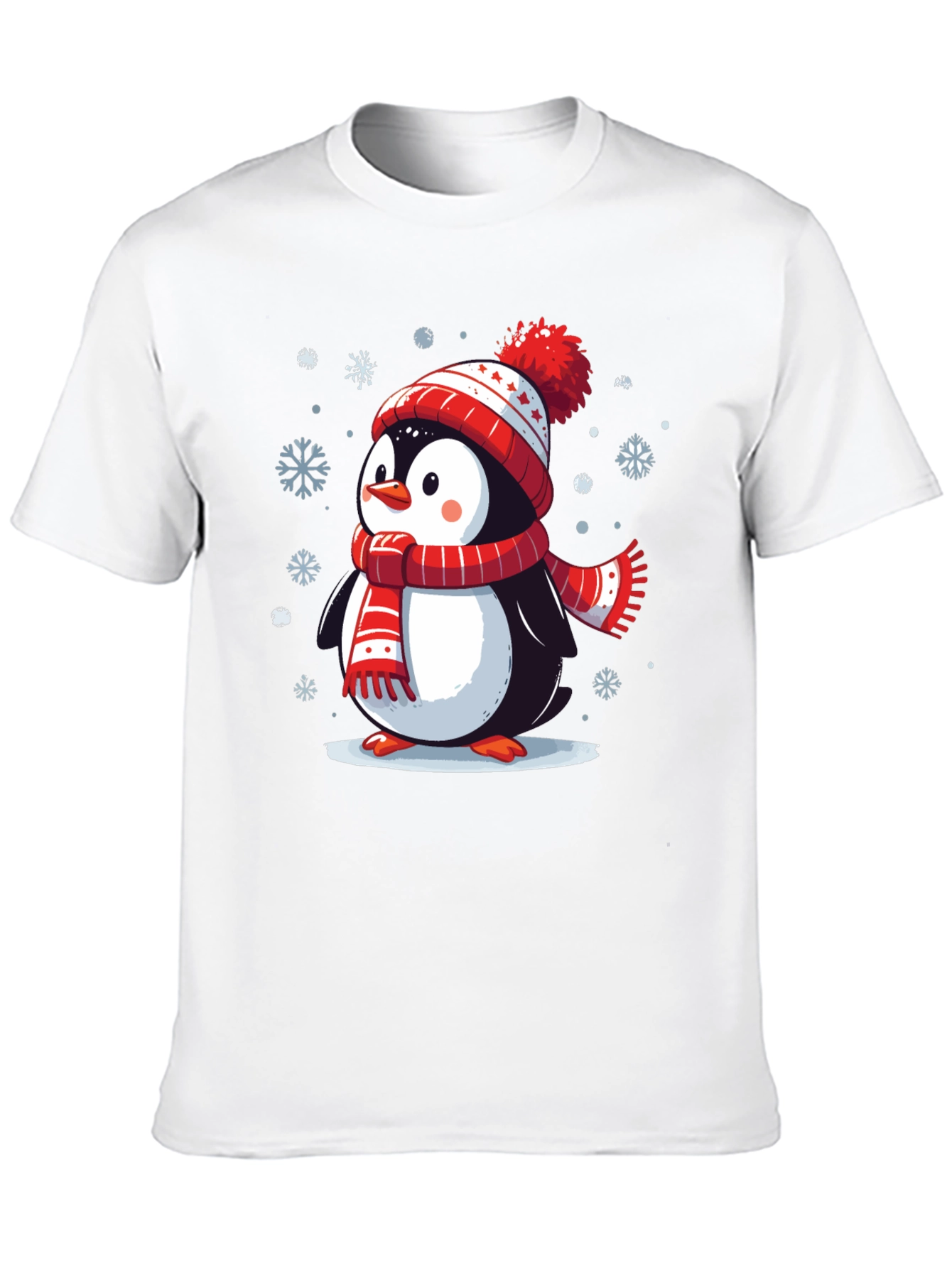 Winter Penguin Graphic Tee - Holiday Apparel