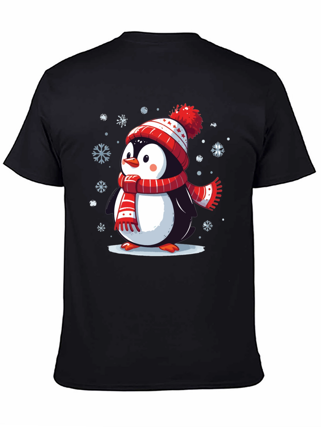 Winter Penguin Graphic Tee - Holiday Apparel