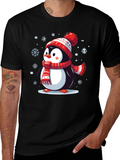 Winter Penguin Graphic Tee - Holiday Apparel