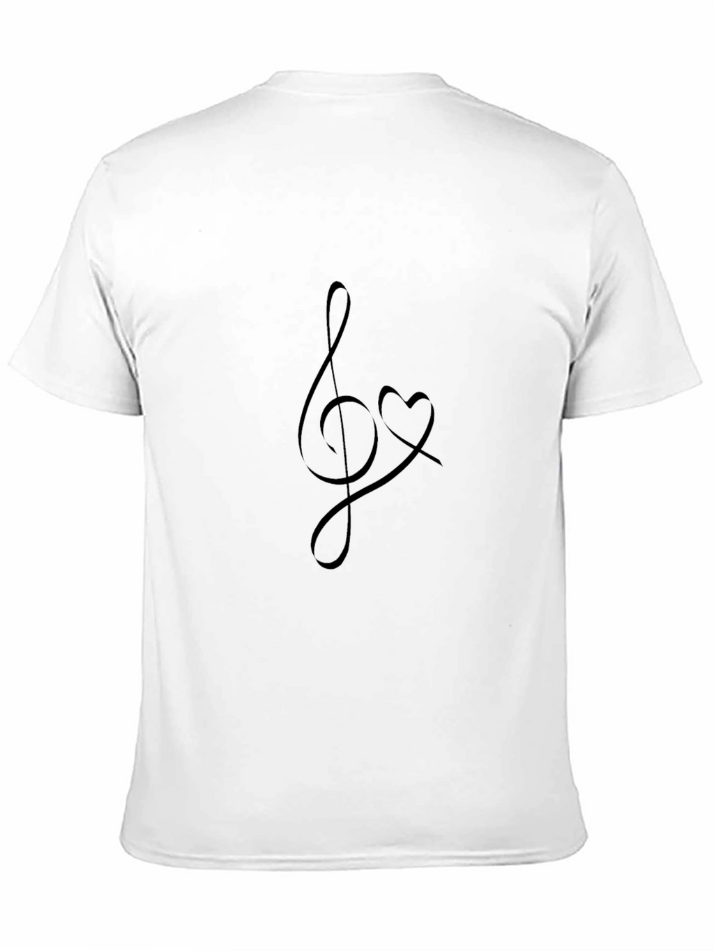Music Lover Black Tee with Treble Clef Heart