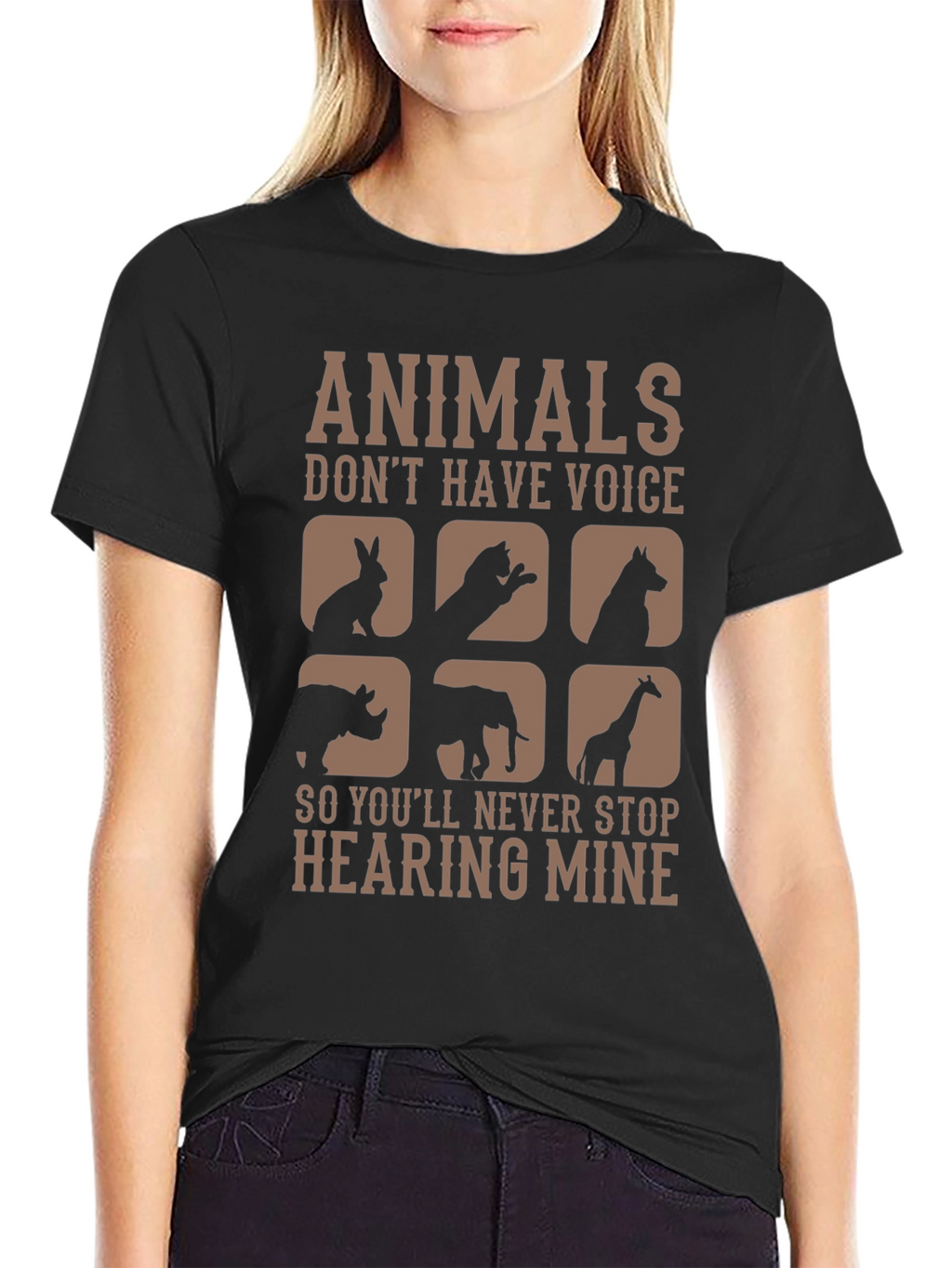 Animals Dont Have Voice Graphic Tee