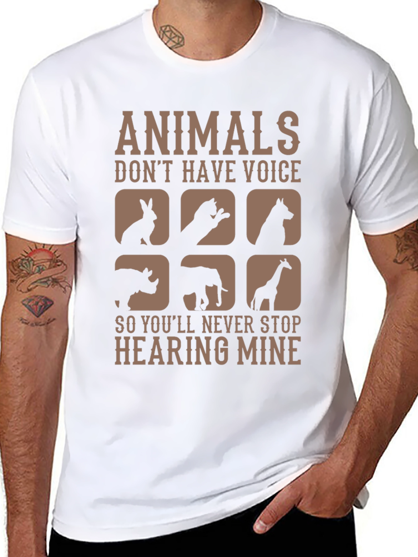 Animals Dont Have Voice Graphic Tee