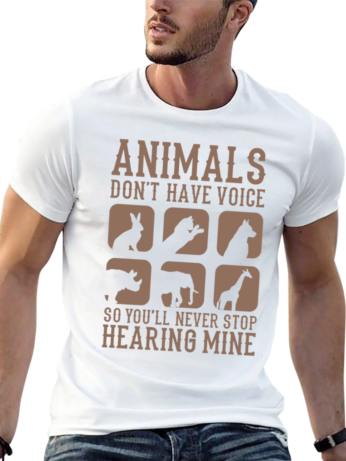 Animals Dont Have Voice Graphic Tee