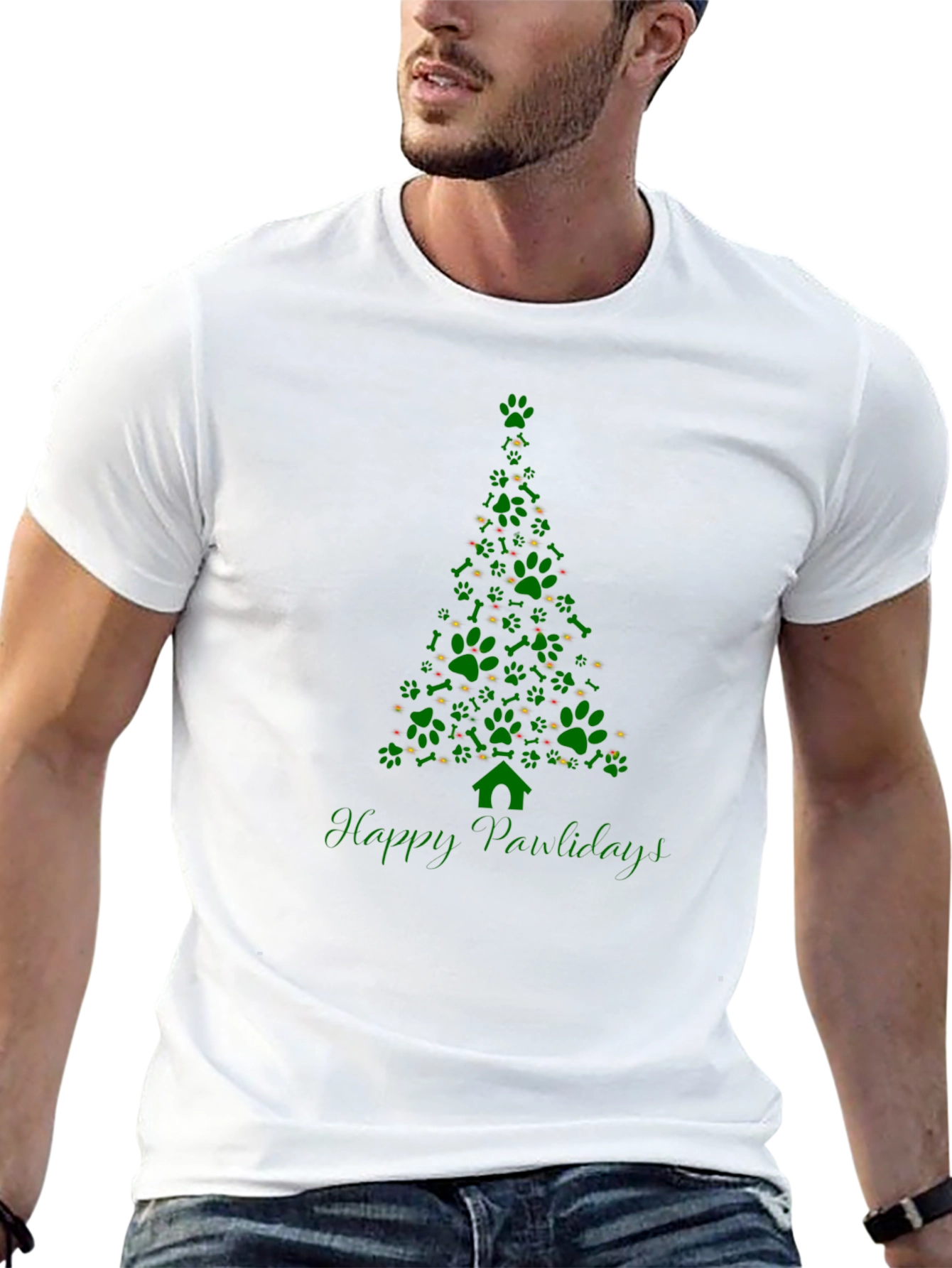 Happy Pawlidays Christmas Tree T-Shirt