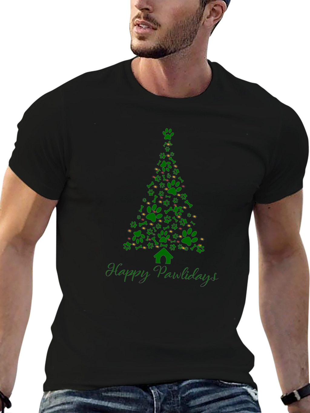 Happy Pawlidays Christmas Tree T-Shirt