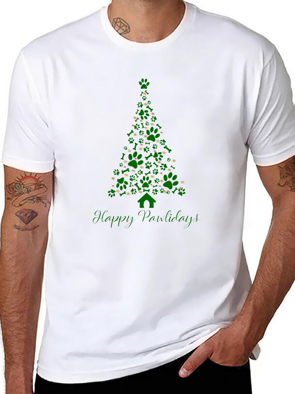 Happy Pawlidays Christmas Tree T-Shirt