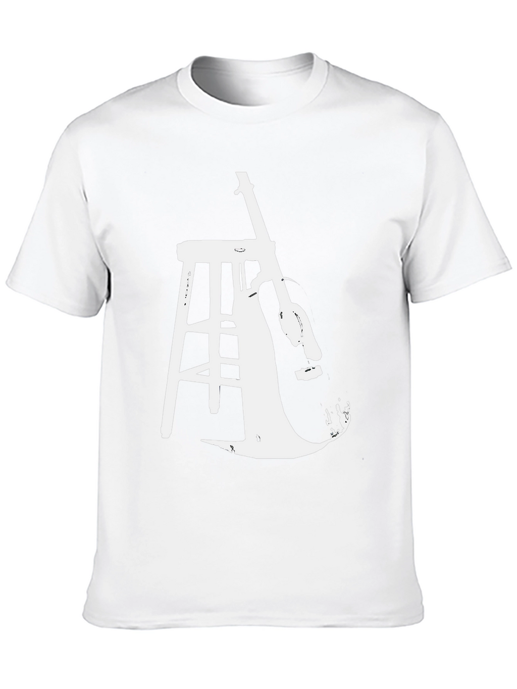 Guitar and Stool Graphic Black T-Shirt