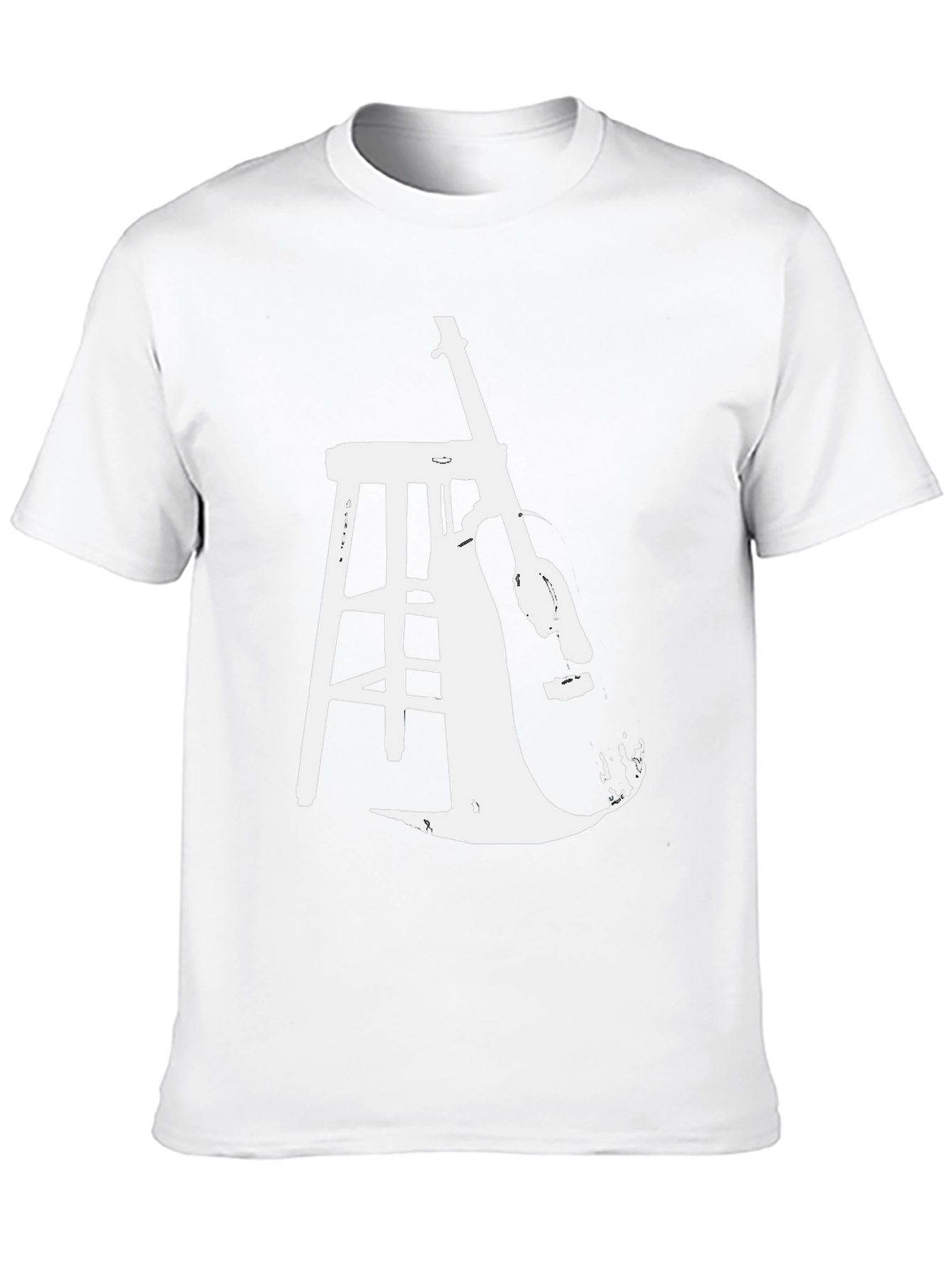 Guitar and Stool Graphic Black T-Shirt